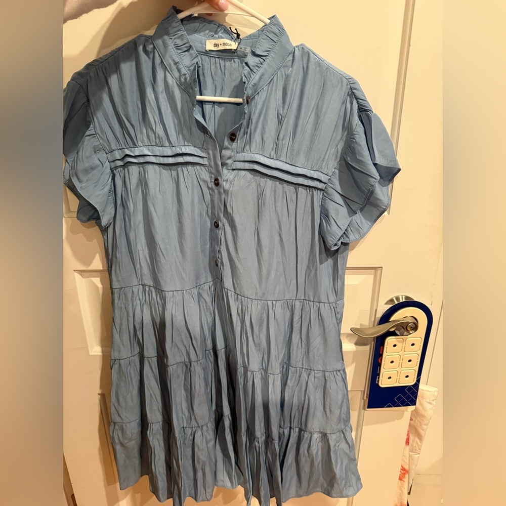 Blue Button-Down Dress - Picture 6 of 7